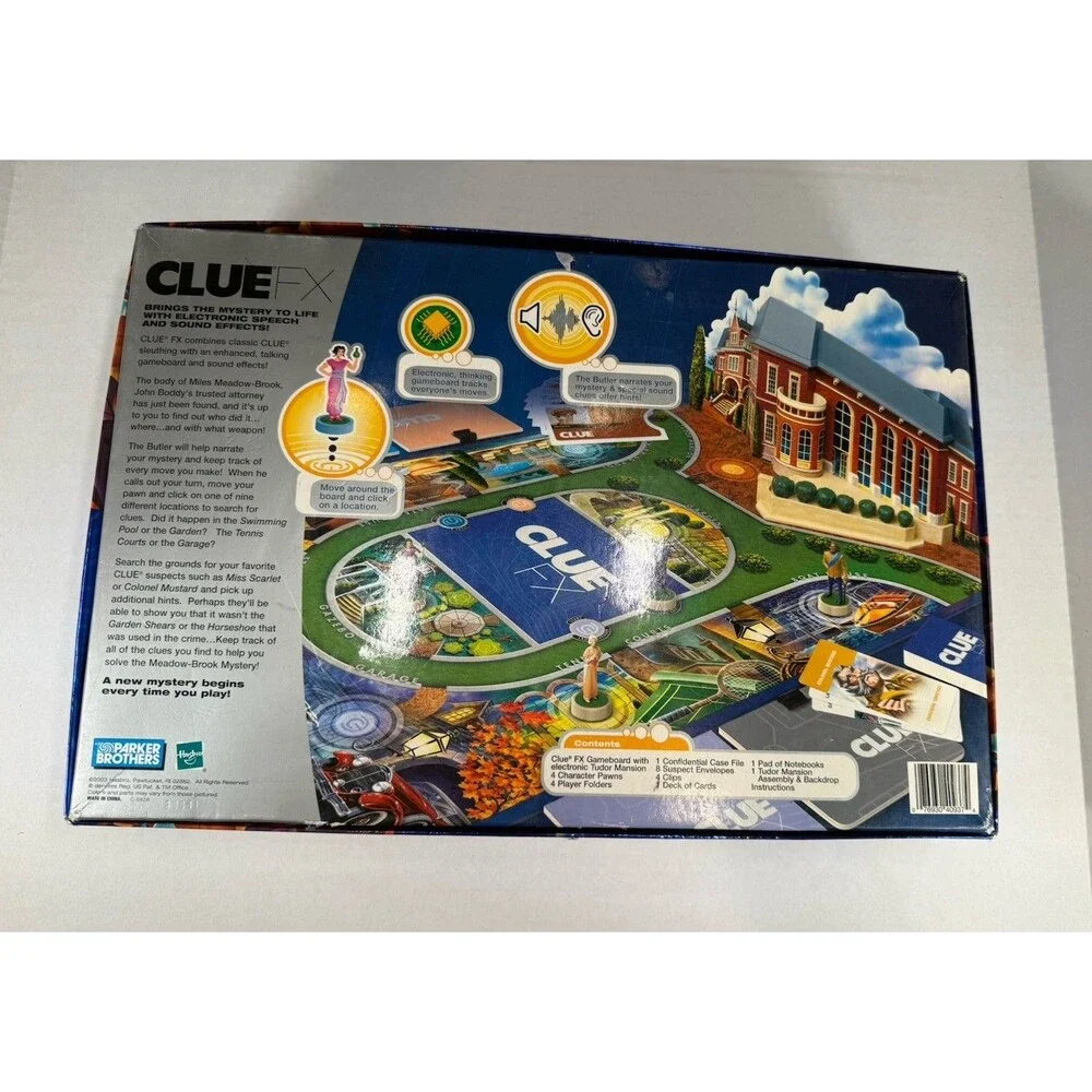 Parker Brothers Clue FX Mystery Board Game Electronic Talking Complete Game 2003